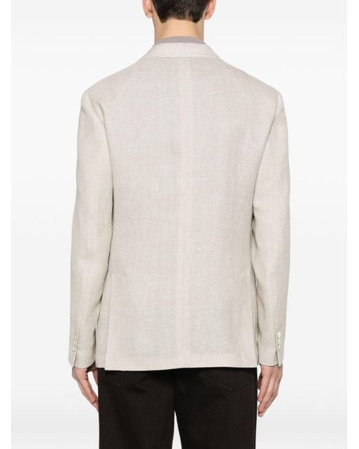 Lardini White Wool And Linen Blazer for men