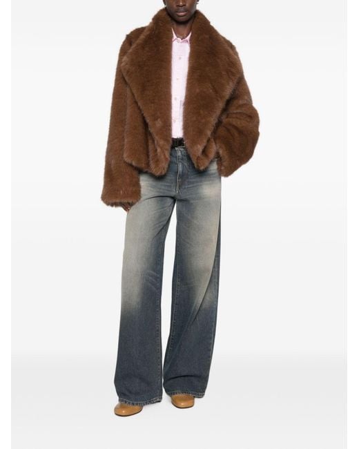 BB COUTURE Brown Farrah Faux Fur Jacket