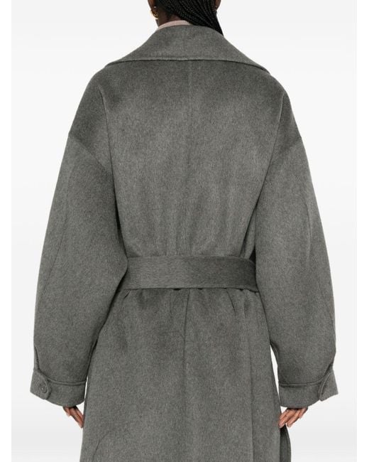 Frankie Shop Gray Issen Wool Blend Coat