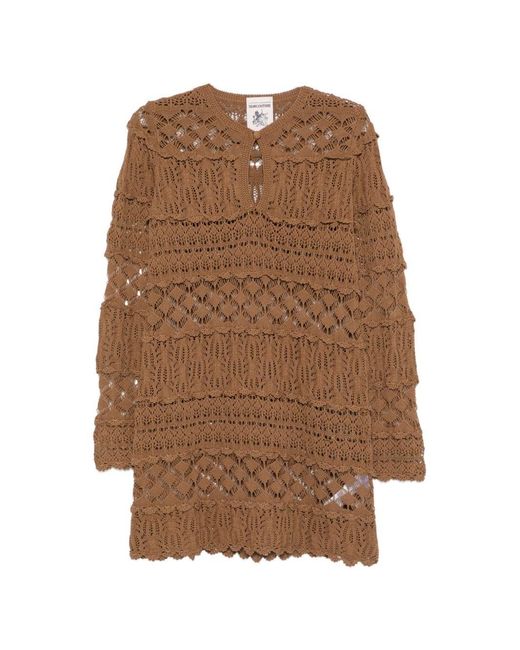 Semicouture Brown Alvina Cotton Mini Dress