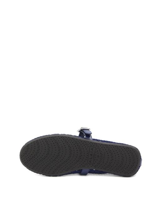 Alaïa Blue Fishnet Ballet Flats