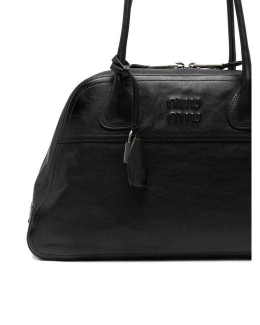 Miu Miu Black Vivant Leather Handbag