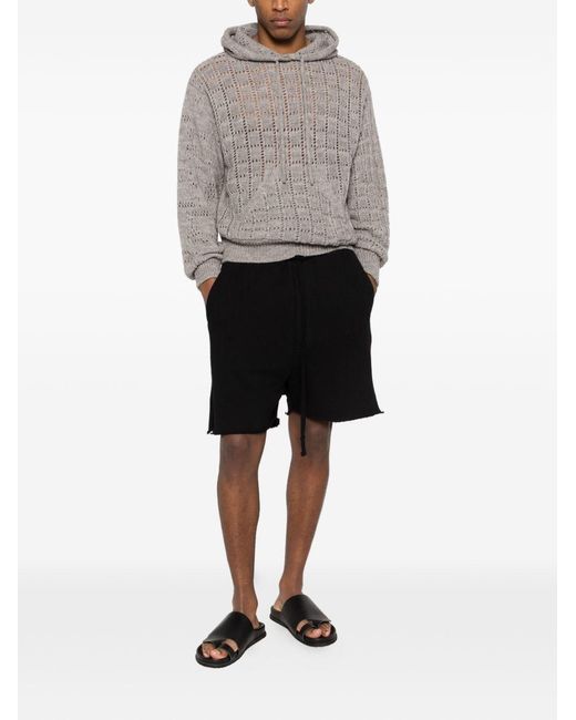 Thom Krom Black Drawstring Shorts for men