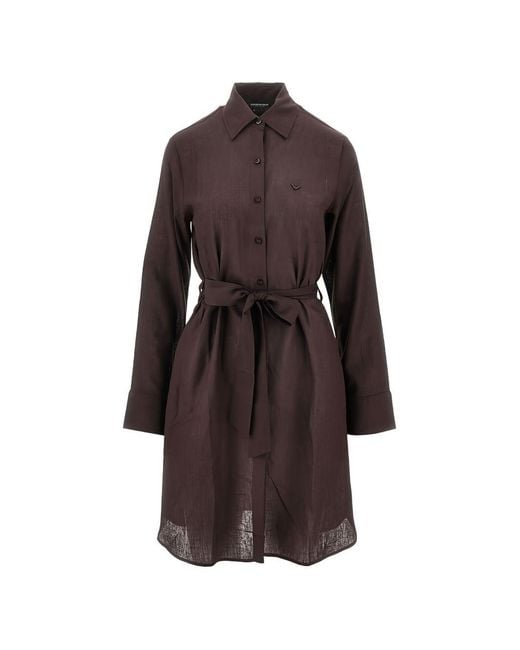 Emporio Armani Brown Cotton Beach Robe