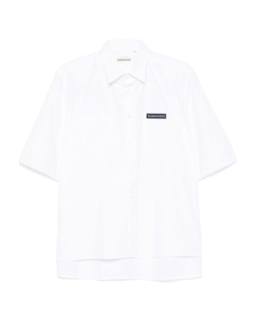 NAMACHEKO White Guard Shirt With Short Sleeves for men