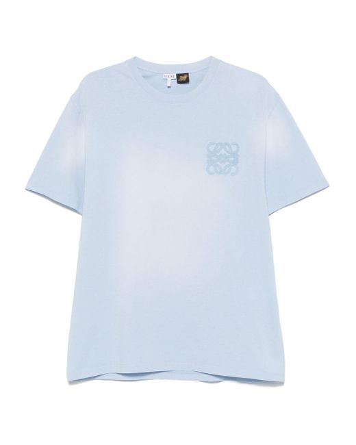 Loewe Blue Embroidered-Anagram T-Shirt for men