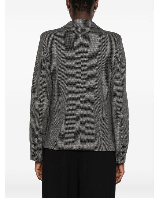 Emporio Armani Gray Cotton Single-Breasted Jacket