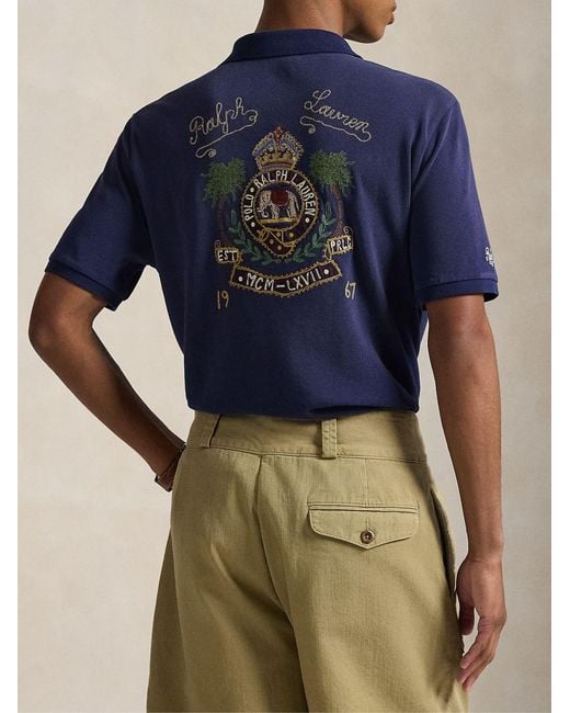 Polo Ralph Lauren Blue Polo Shirt With Embroidery for men