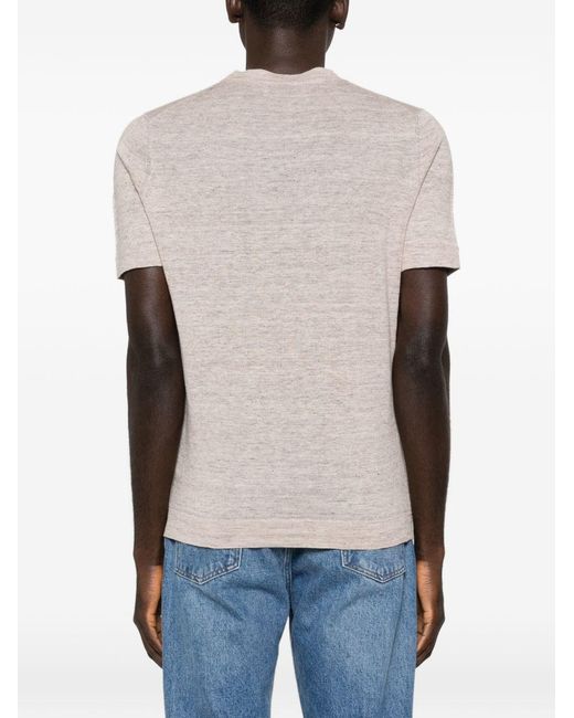 Brunello Cucinelli White Linen Blend Sweater for men