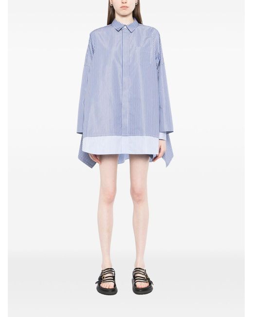 Sacai Blue Striped Cotton Shirt