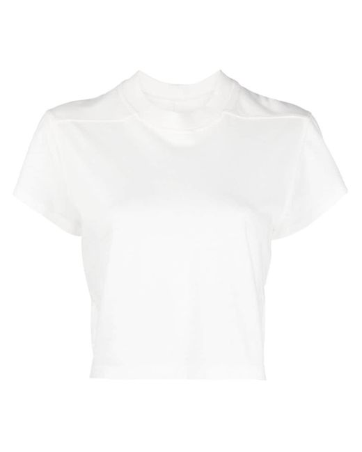 Rick Owens White Cotton Cropped T-shirt