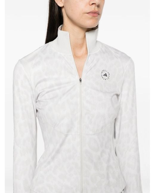 Adidas By Stella McCartney White Logo Zipped Sweatshirt
