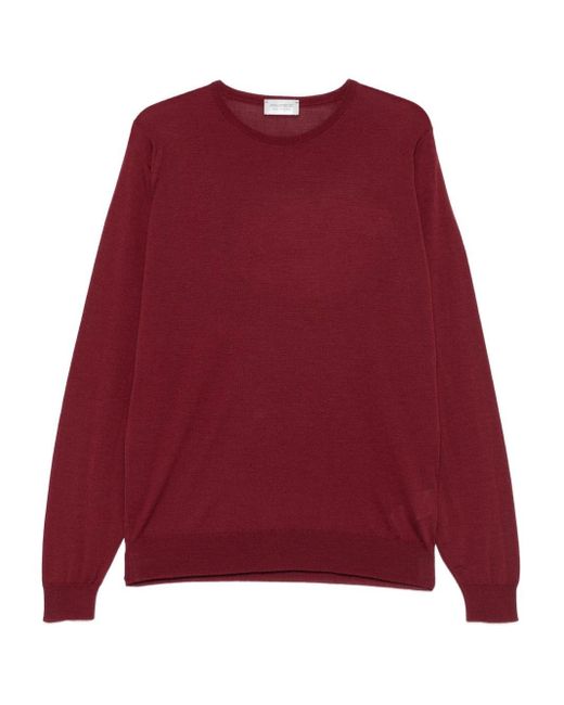 John Smedley Red Crewneck Jumper for men