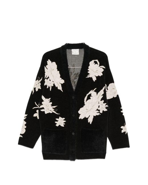 Forte_forte Black Jacquard Cardigan