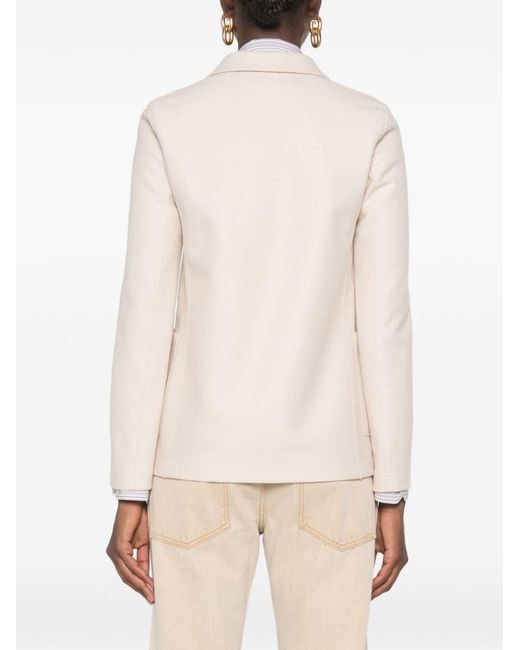Harris Wharf London Natural Wool Single-Breasted Blazer Jacket