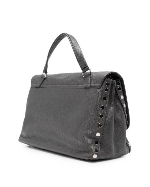 Zanellato Gray Postina Daily Medium Leather Handbag