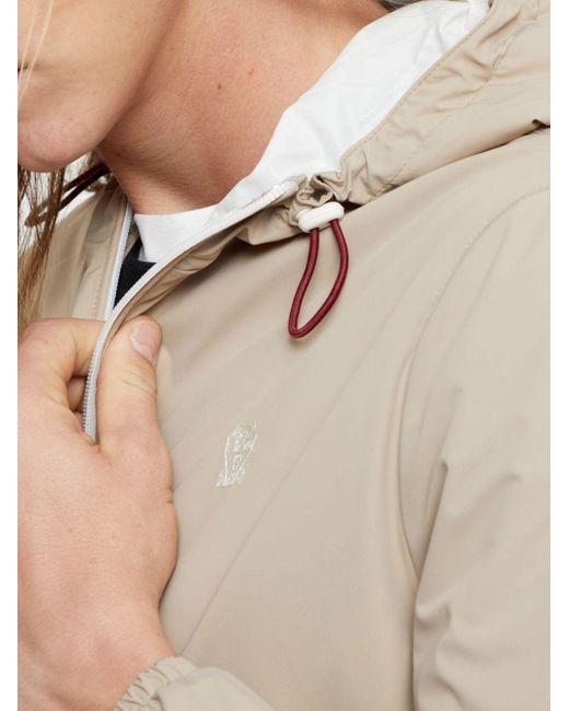 Brunello Cucinelli Natural Nylon Hooded Jacket for men