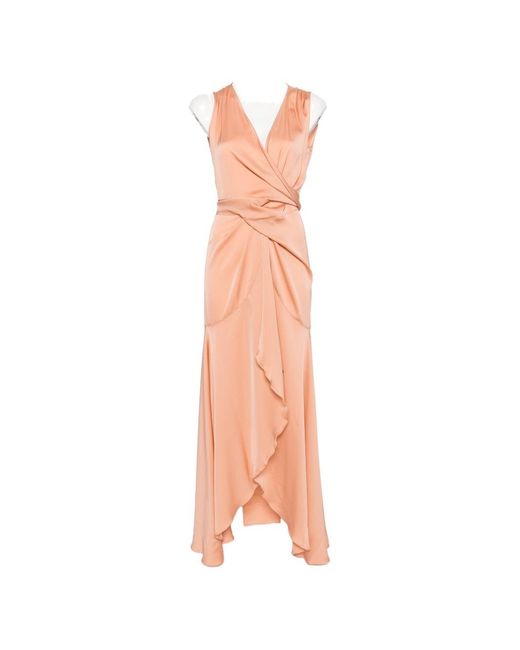 Silk95five Pink Shangri Silk Long Dress