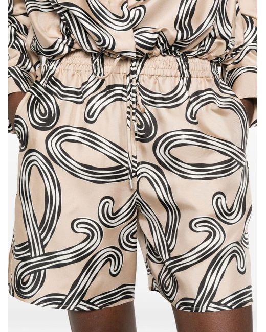 Loewe White Paula's Ibiza Printed Silk Shorts