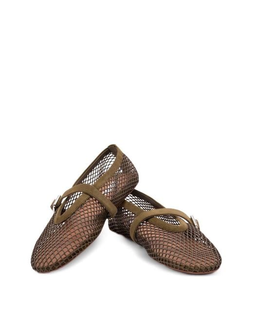 Alaïa Brown Fishnet Ballet Flats