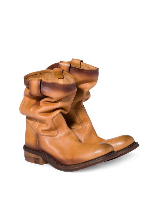 Miu Miu Brown Foule Ankle Boots