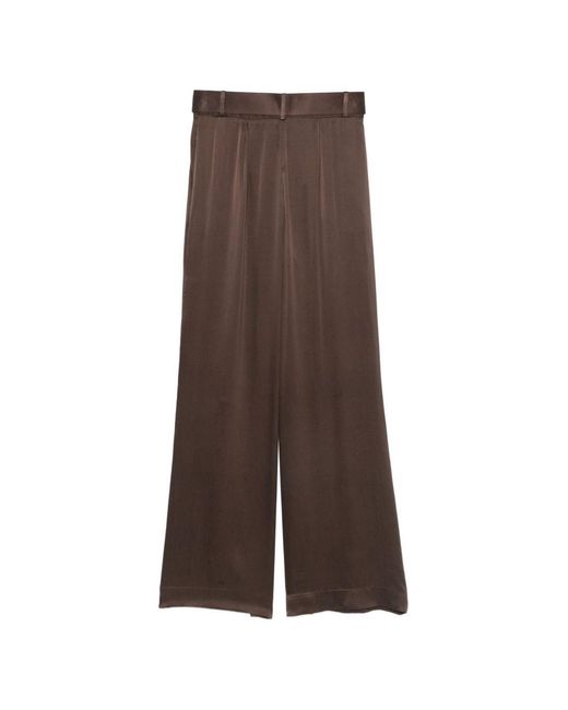 Zimmermann Brown Silk Tuck Trousers