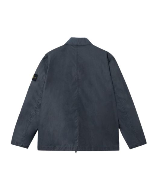 Stone Island Blue Cotton Canvas Jacket for men