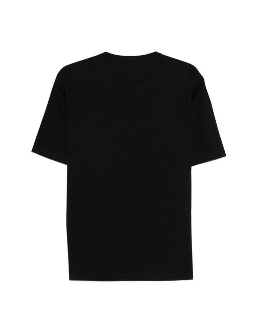 C P Company Black Short-Sleeved T-Shirt With Logo for men
