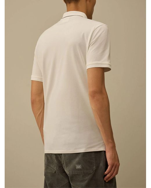 C P Company Natural Piquet Polo Shirt for men