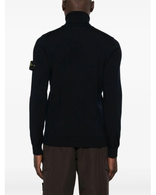 Stone Island Black Wool Sweater for men