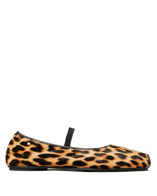 Tory Burch Brown Mary Jane Leopard Print Ballets