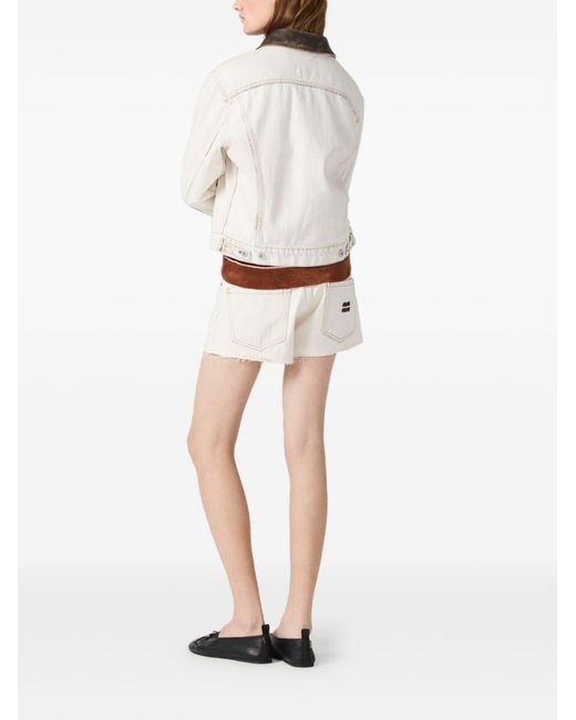 Miu Miu Natural Denim Cotton Shorts