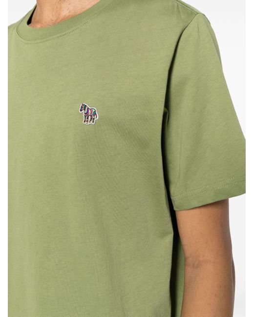 PS by Paul Smith Green Zebra Logo-appliqué T-shirt for men
