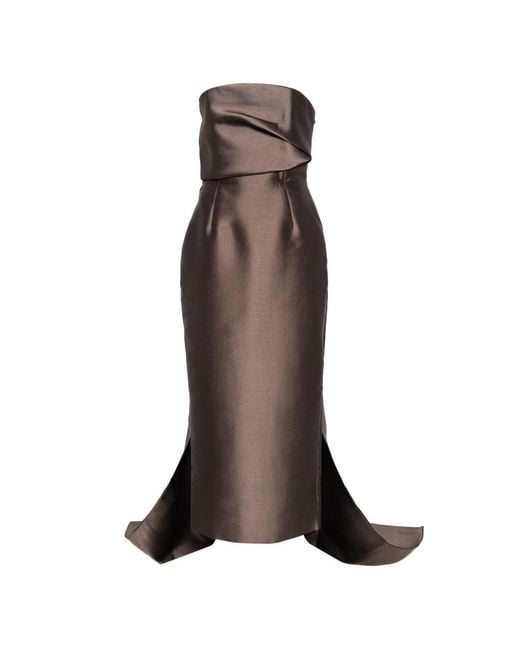 Solace London Brown Kiki Midi Dress