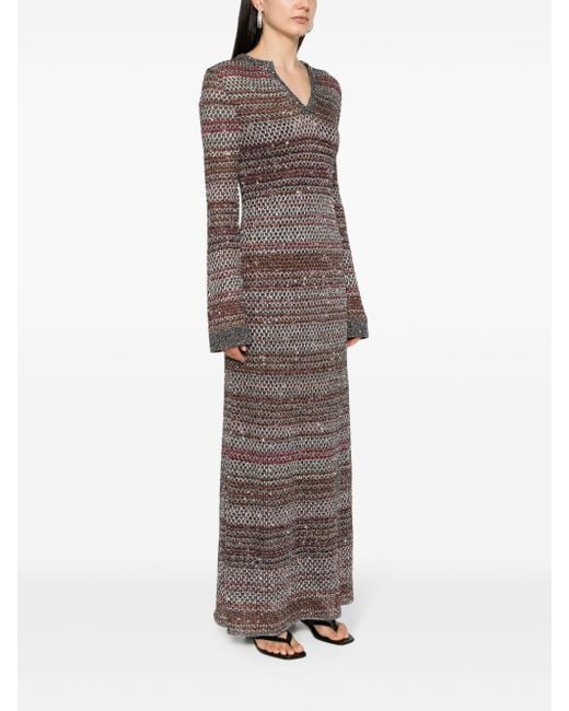 Missoni Black V-neck Zigzag Knitted Dress