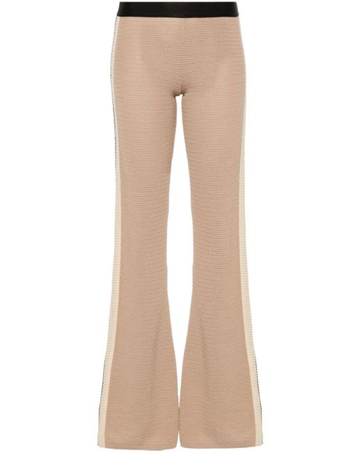 Palm Angels Natural Logo Tape Knitted Trousers