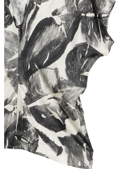 Alysi Gray Printed Silk Shirt