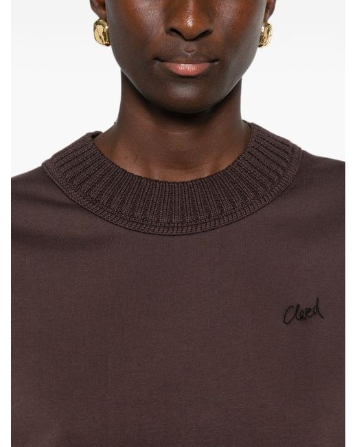 Closed Purple Cotton Crewneck Sweatshirt