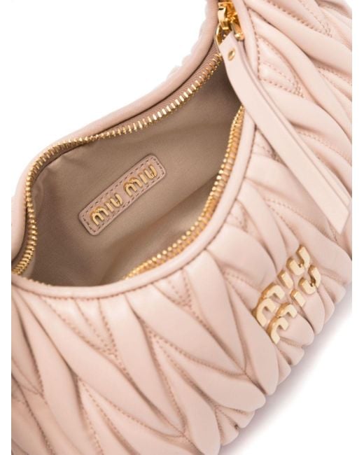 Miu Miu Pink Wander Leather Hobo Bag