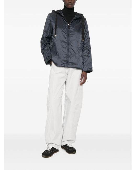 Max Mara Blue Nylon Padded Blouson Jacket