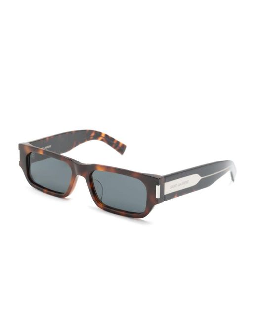 Saint Laurent Gray New Wave Rectangle-frame Sunglasses for men