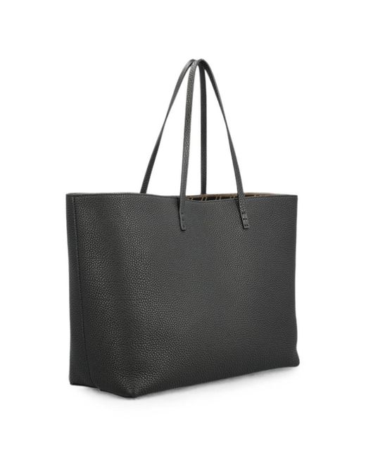 Fendi Black Roll Medium Leather Tote Bag