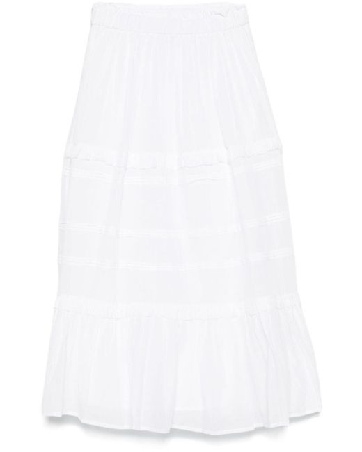 Isabel Marant White Diya Midi Skirt