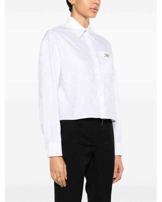 Versace White Cotton Cropped Shirt