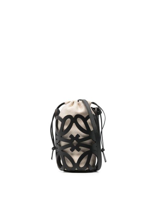 Loewe Black Anagram Cut-out Leather Bucket Bag