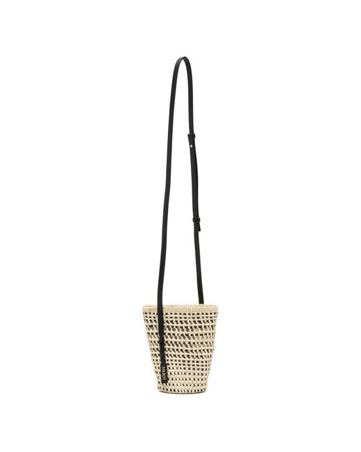 Loewe Metallic Braid Rafia Bucket Bag