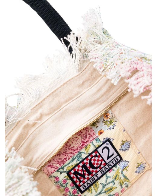 Vanity floral-print beach bag di Mc2 Saint Barth in Multicolor