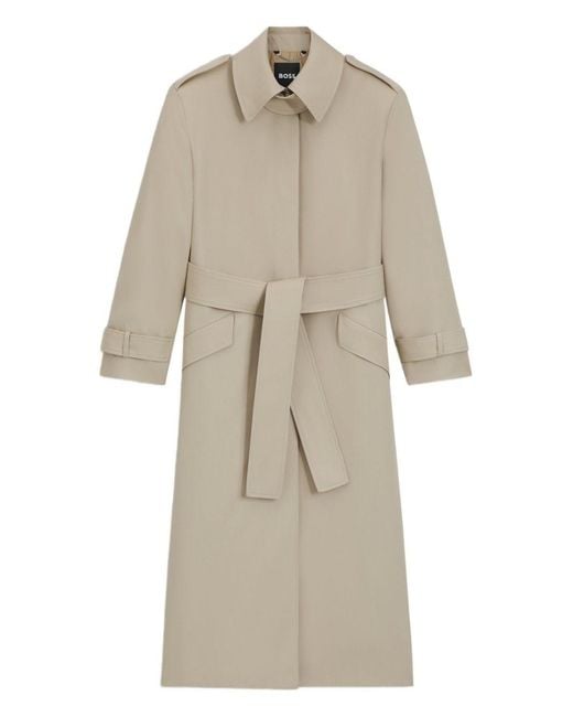 Boss Natural Ciolet Wool Trench Coat