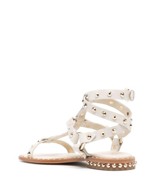 Ash White Pulp Studded Leather Sandals