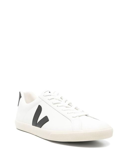 Veja White Esplar Logo Leather Shoes for men